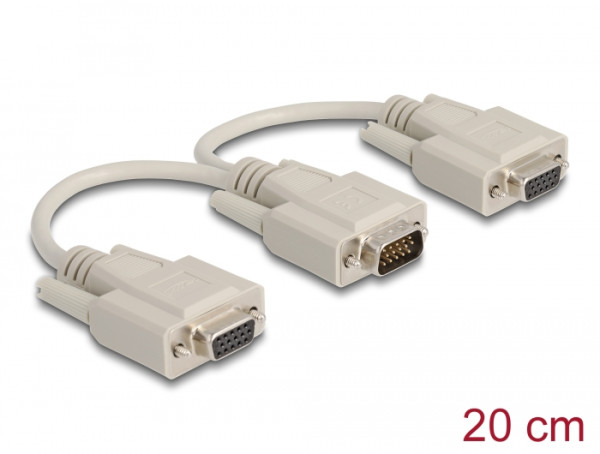 DeLOCK VGA/2 x VGA VGA-Kabel 0,2 m VGA D-Sub 2 x VGA D-Sub Beige (65328)