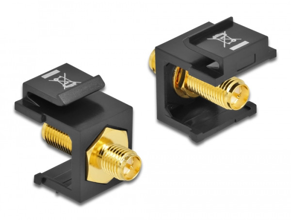 DeLOCK Keystone Modul RP-SMA Buchse > RP-SMA Buchse schwarz (86865)