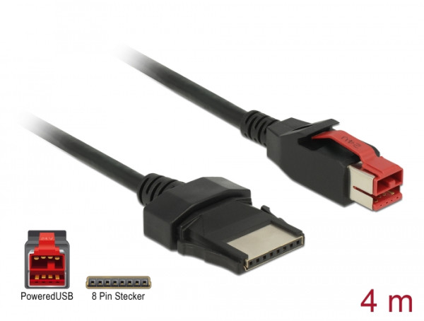 DeLOCK 85480 Stromkabel Schwarz 4 m PoweredUSB (85480)