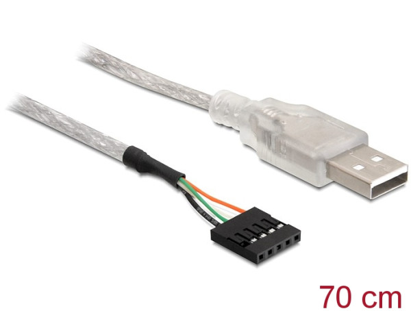 DeLOCK Cable USB 2.0-A male to pin header USB Kabel Silber (83078)