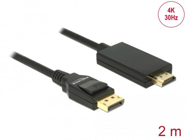 DeLOCK 85317 Videokabel-Adapter 2 m DisplayPort HDMI Schwarz (85317)