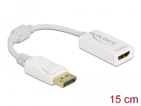 DeLOCK Adapter DisplayPort 1.1 Stecker zu HDMI Buchse Passiv weiß (61015)