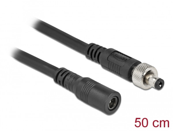 DeLOCK DC Verlängerungskabel 5,5 x 2,1 mm Stecker zu Buchse verschraubbar (86570)