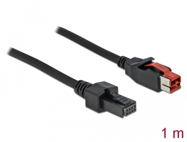DeLOCK PoweredUSB Kabel Stecker 24 V zu 2 x 4 Pin Stecker 1 m für POS Drucker und Terminals (85950)