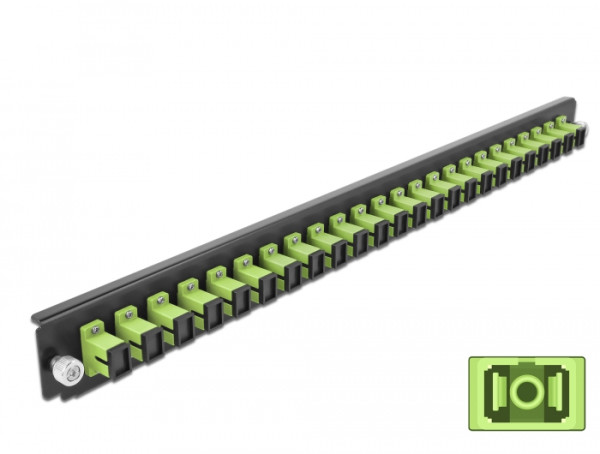 DeLOCK 19″ LWL Spleißbox Frontblende 24 Port SC Simplex lindgrün (43356)