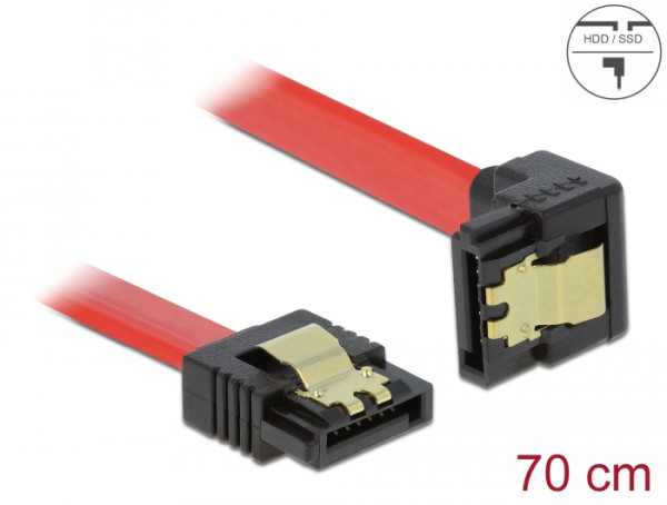 DeLOCK 83980 SATA-Kabel 0,7 m SATA 7-pin Schwarz, Rot (83980)