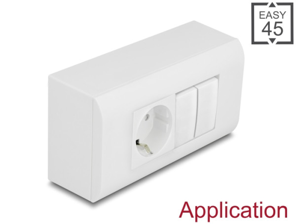 DeLOCK Aufputzgehäuse für Easy 45 Module 152 x 82 mm, weiß (81333)