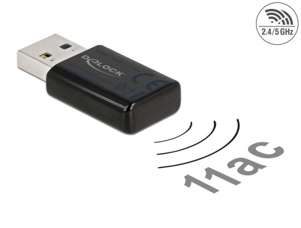 DeLOCK USB 3.0 Dualband WLAN ac/a/b/g/n Micro Stick 867 + 300 Mbps (12550)
