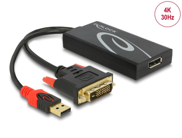 DeLOCK 0.3m, DVI 24+1 + USB-A/Displayport 20p 0,3 m DVI-D + USB HDMI Schwarz (62596)
