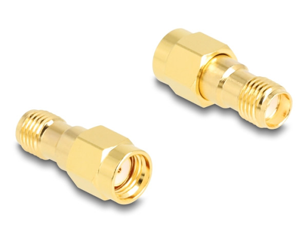 DeLOCK Adapter RP-SMA Stecker zu SMA Buchse HBI59-1 (90203)