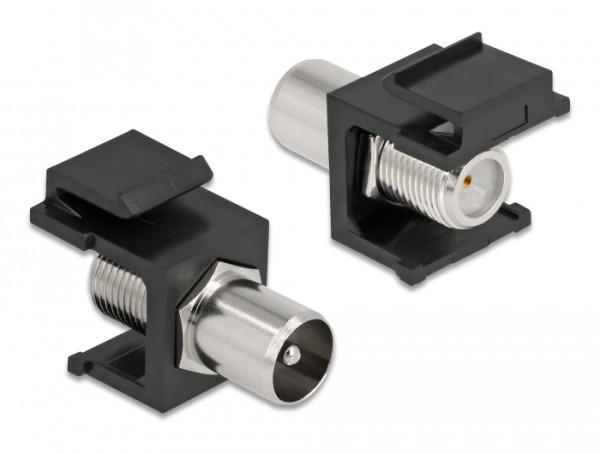 DeLOCK Keystone Modul IEC Stecker > F Buchse schwarz (86857)