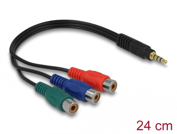 DeLOCK 62499 Audio-Kabel 0,24 m 3.5mm 3 x RCA Schwarz (62499)