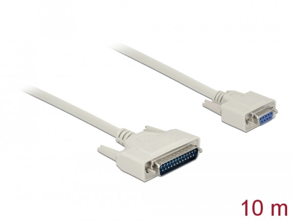 DeLOCK Serielles Kabel D-Sub 25 Stecker zu D-Sub 9 Buchse 10 m (86877)