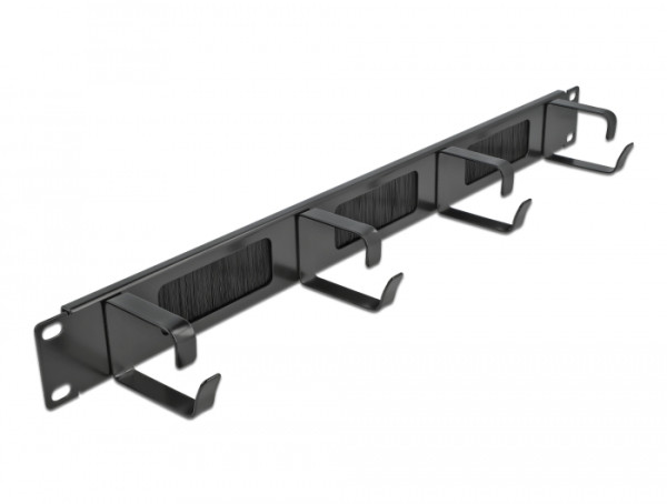 DeLOCK 19″ Kabelmanagement Bürstenleiste mit 4 Bügeln 1 HE schwarz (66489)