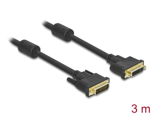 DeLOCK 3m DVI-I DVI-Kabel Schwarz (83108)