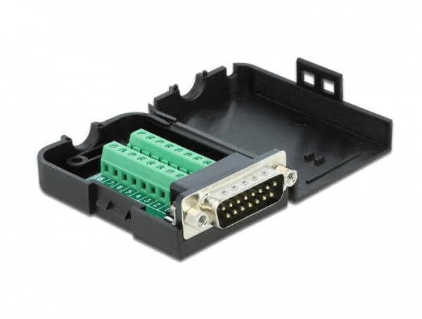 DeLOCK D-Sub15 Stecker zu Terminalblock mit Gehäuse (66568)