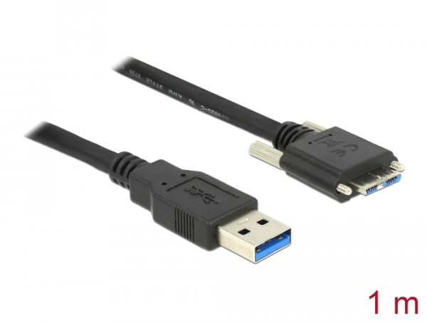 DeLOCK 1m USB 3.0 USB Kabel USB 3.2 Gen 1 3.1 Gen 1 USB A Micro-USB B Schwarz (83597)