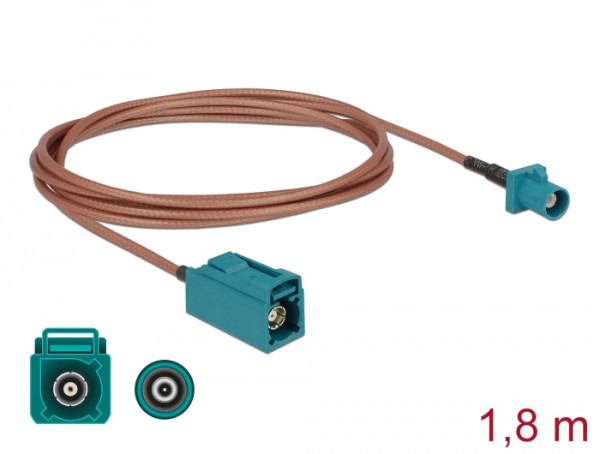 DeLOCK 89659 Koaxialkabel RG-316 1,8 m FAKRA Z Braun, Grün (89659)