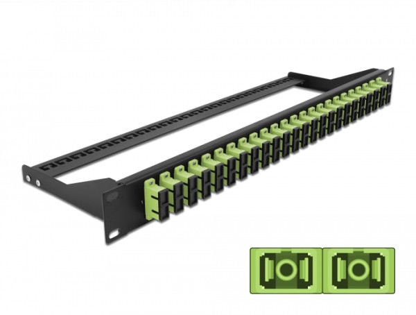DeLOCK 19″ LWL Patchpanel 24 Port SC Duplex lindgrün (43397)