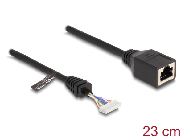 DeLOCK Kabel RJ45 Buchse zu Pfostenbuchse 2,00 mm 8 Pin Cat.5e 23 cm schwarz (88006)