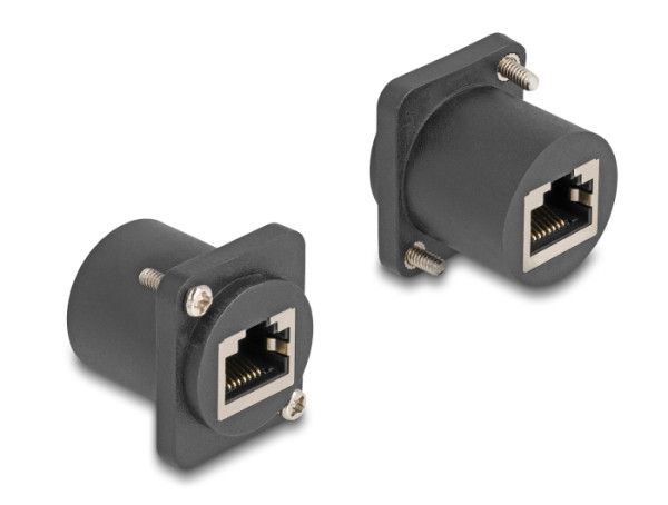 DeLOCK D-Typ Modul RJ45 Buchse zu Buchse mit Schrauben schwarz (88106)