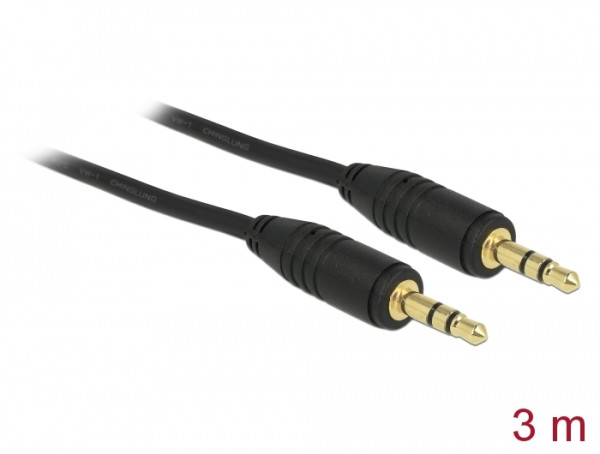 DeLOCK 3m 3.5mm M/M Audio-Kabel Schwarz (83748)