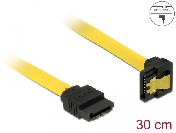 DeLOCK 0.3m SATA M/M SATA-Kabel 0,3 m Gelb (82806)