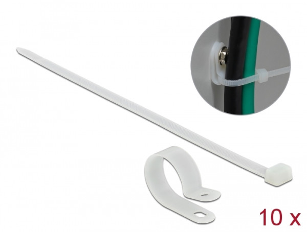 DeLOCK 18875 Kabelbinder Leiter-Kabelbinder Nylon Weiß 10 Stücke (18875)