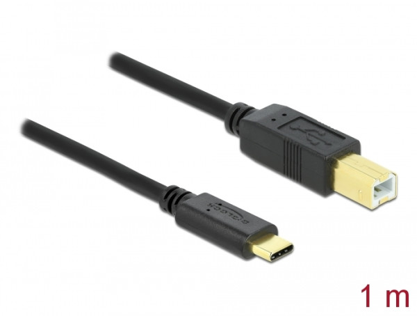 DeLOCK 83601 USB Kabel USB 2.0 1 m USB C USB B Schwarz (83601)