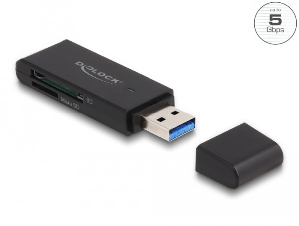 DeLOCK Card Reader SuperSpeed USB 5 Gbps für SD und Micro SD Speicherkarten (91002)