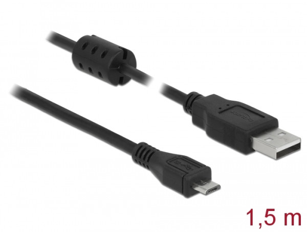 DeLOCK 84902 USB Kabel USB 2.0 1,5 m USB A Micro-USB B Schwarz (84902)