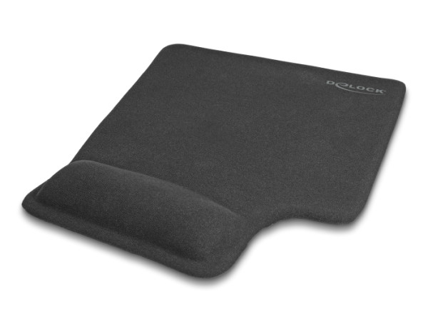 DeLOCK Ergonomisches Mauspad mit Gel Handballenauflage Linkshänder schwarz (12111)