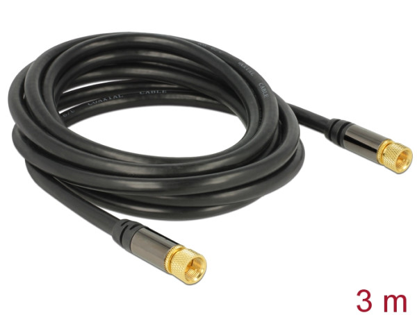 DeLOCK 88920 Koaxialkabel RG-6/U 3 m F Schwarz (88920)