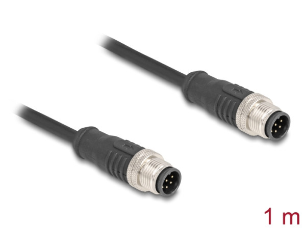 DeLOCK M12 Kabel A-kodiert 8 Pin Stecker zu Stecker PVC 1 m (80806)