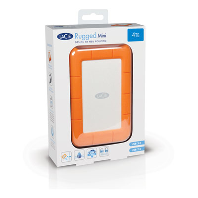 LaCie Rugged Mini Externe Festplatte 2 TB 5400 RPM Micro-USB B 3.2 Gen 1 3.1 Gen 1 Orange, Silber (9000298)