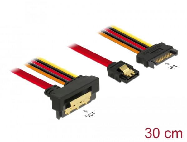 DeLOCK 85229 SATA-Kabel 0,3 m SATA 7-pin SATA 22-pin Schwarz (85229)