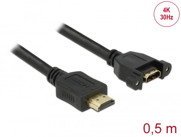 DeLOCK 85463 HDMI-Kabel 0,5 m HDMI Typ A Standard Schwarz (85463)