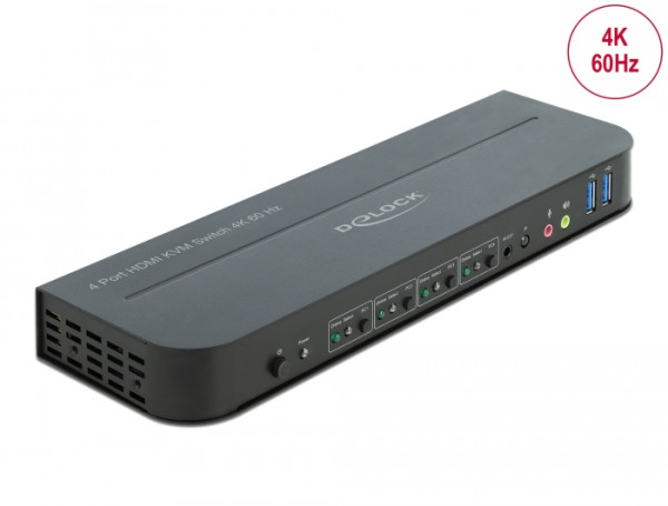 DeLOCK HDMI KVM Switch 4K 60 Hz mit USB 3.0 und Audio (11483)