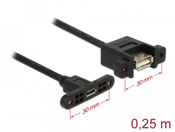 DeLOCK USB 2.0 Micro-B/A, 0.25m USB Kabel 0,25 m Micro-USB B USB A Schwarz (85109)