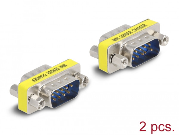 DeLOCK D-Sub 9 Pin Gender Changer Stecker zu Stecker Muttern 2 Stück (66464)