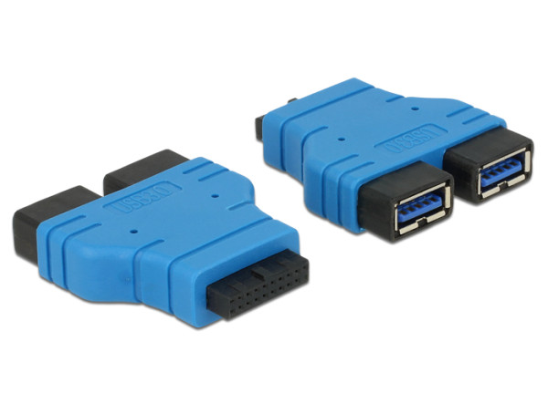 DeLOCK USB3.0/2xUSB3.0 2 x USB 3.0-A Schwarz, Blau (65670)