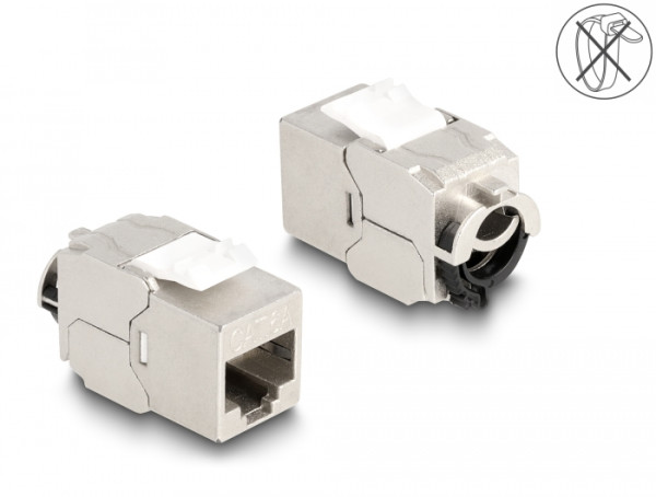 DeLOCK Keystone Modul RJ45 Buchse zu LSA Cat.6A STP mit Verschlussclip und kabelbinderfrei (88020)