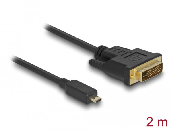 DeLOCK 83586 Videokabel-Adapter 2 m Micro-HDMI DVI-D Schwarz (83586)
