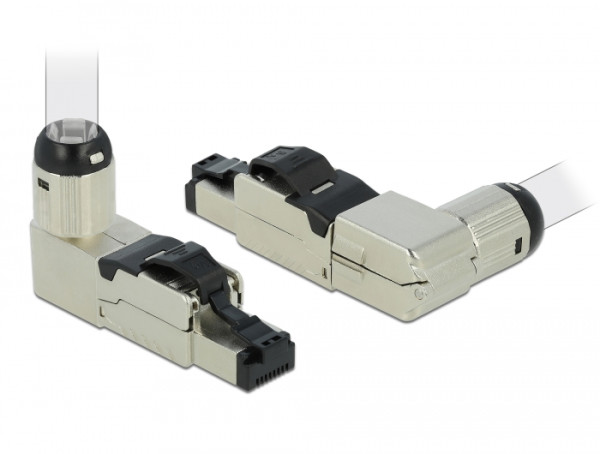 DeLOCK RJ45 Stecker feldkonfektionierbar Cat.6A Metall gewinkelt (86289)