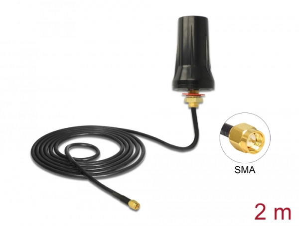 DeLOCK 89487 Netzwerk-Antenne Omnidirektionale Antenne SMA 2 dBi (89487)