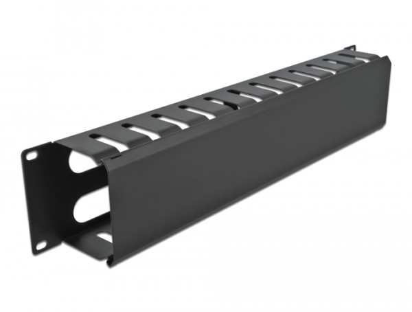 DeLOCK 19″ Kabelmanagement Rangierpanel mit 4 Öffnungen 2 HE schwarz (66553)