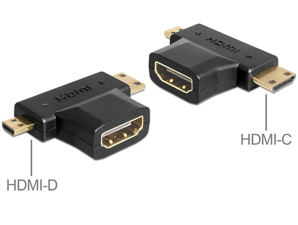 DeLOCK 65446 Kabeladapter HDMI-C / HDMI-D HDMI-A Schwarz (65446)