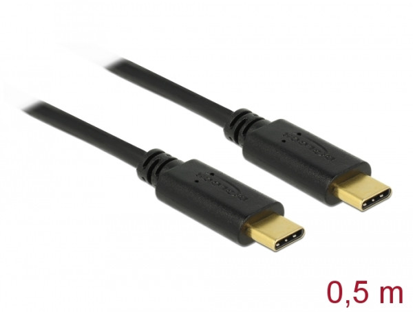 DeLOCK 83043 USB Kabel USB 2.0 0,5 m USB C Schwarz (83043)