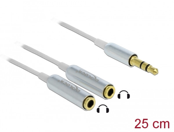 DeLOCK Kabel Audio Klinkenstecker 3,5 mm > 2 x Klinkenbuchse 25 cm (65355)
