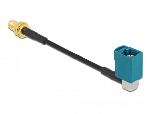 DeLOCK Antennenkabel FAKRA Z Buchse 90° zu SMA Buchse zum Einbau RG-174 10 cm (88725)